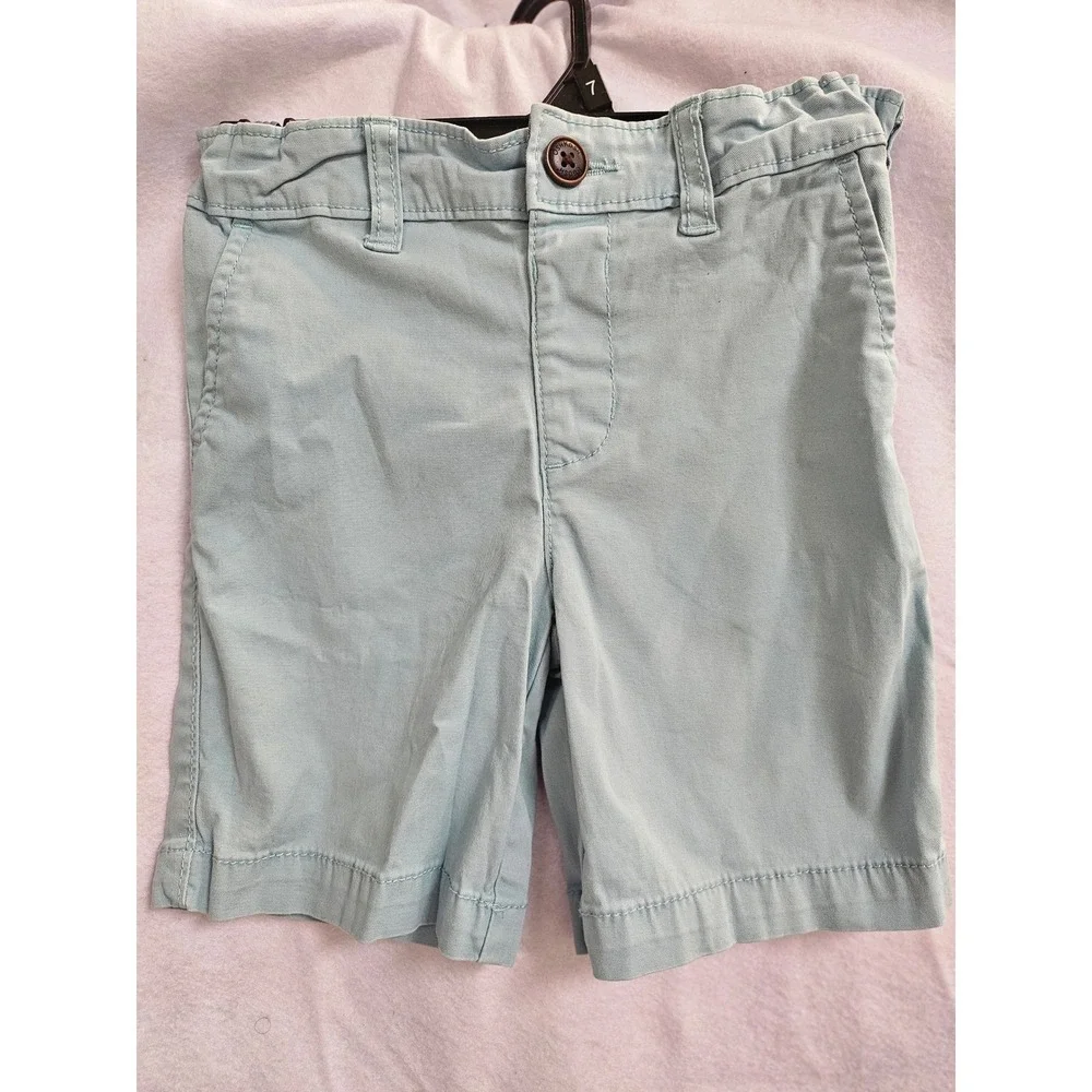 OshKosh B'gosh Boys Light Blue Chino Shorts Size 4T Adjustable Waist 2H185012